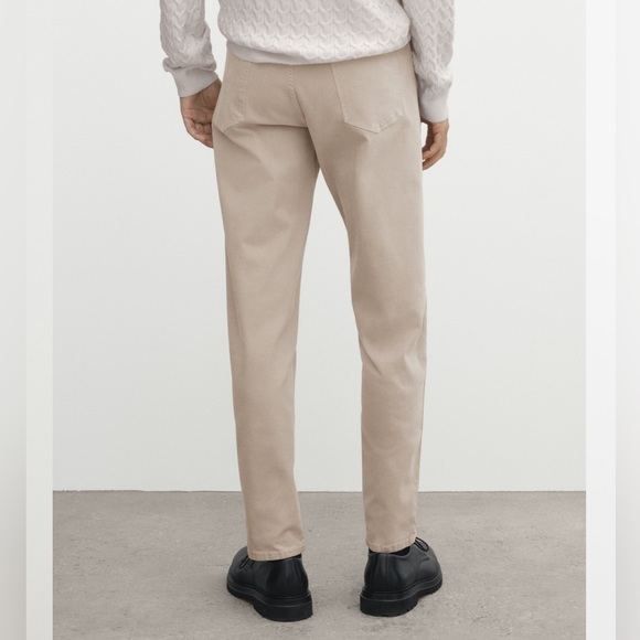 Massimo Dutti TAPERED FIT %100 Algodon Cotton TROUSERS Size 30 light gray - Picture 2 of 7